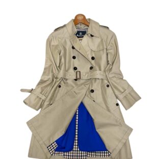 ランクA Aquascutum 青ライナー　トレンチコート　サイズ10